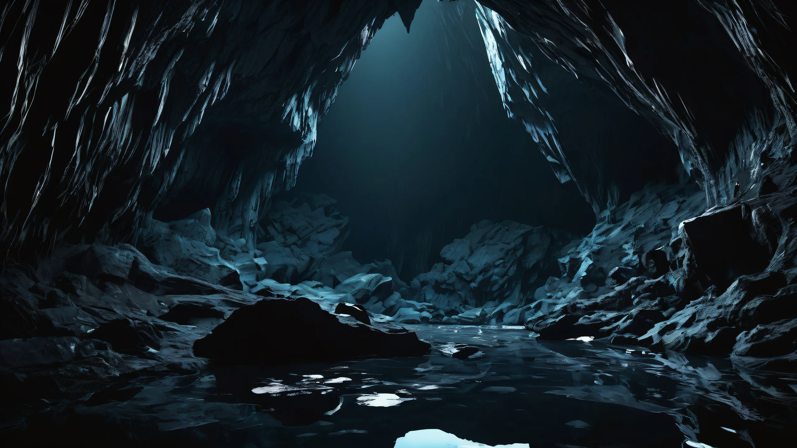 Ultra HD Ancient Cavern Depths Wallpaper Breathtaking desktop wallpaper of Cave Device's ancient cave interior on a Desktop/PC.