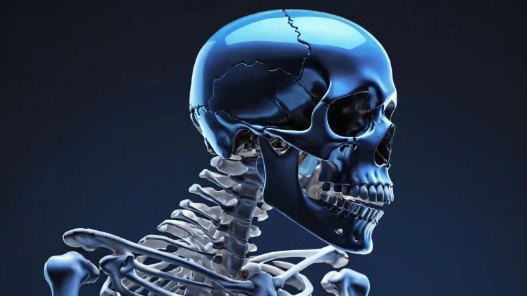 A desktop image of an ancient skeleton surrounded by a vast pure void with ethereal lighting, perfect for desktop use on PC or Desktop.