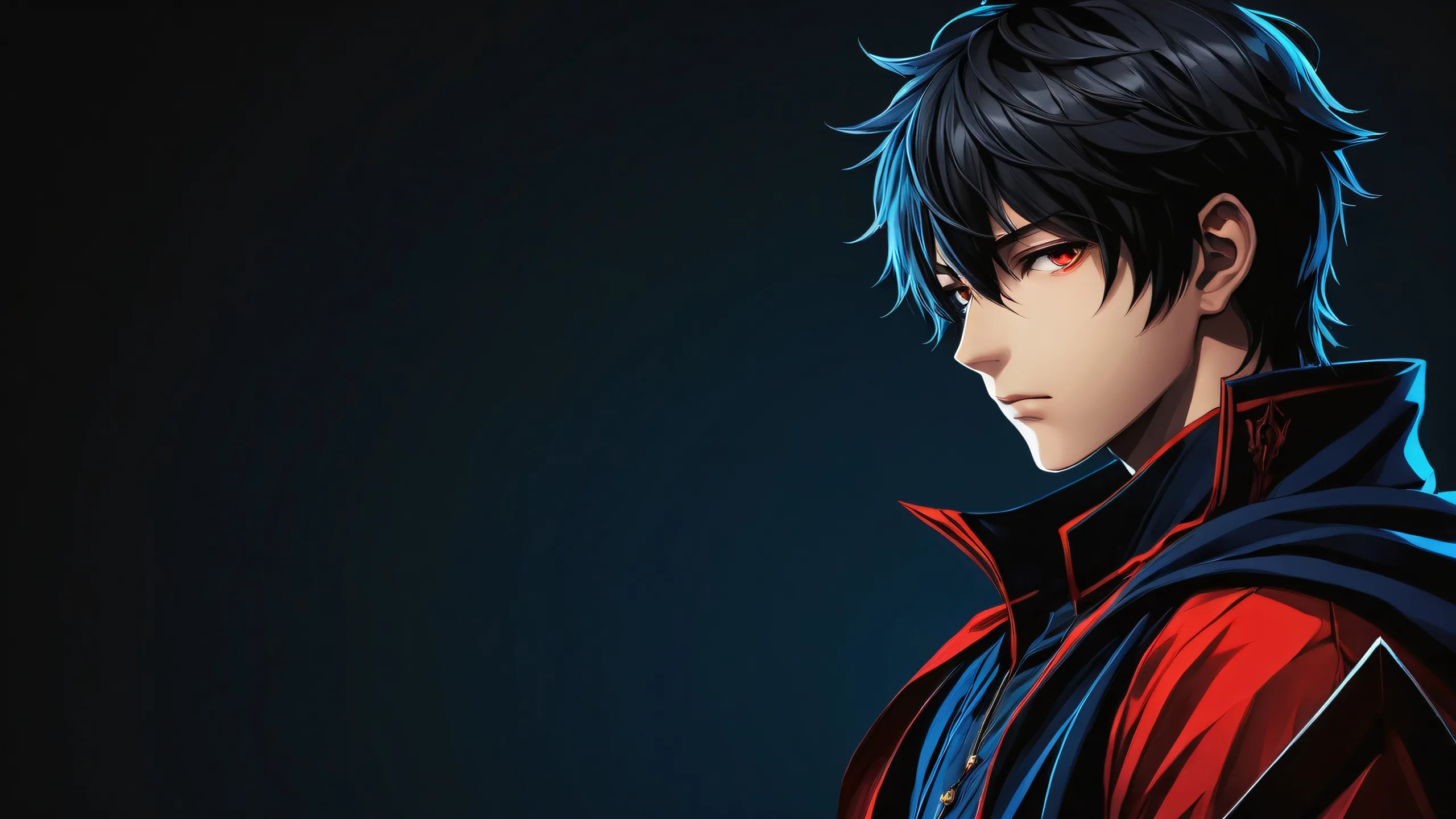 Anime boys in a stunning desktop scene with deep void and perfect composition for Desktop/PC use