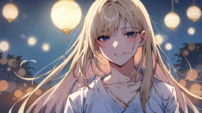 Female anime portrait on a dark void background for Desktop/PC