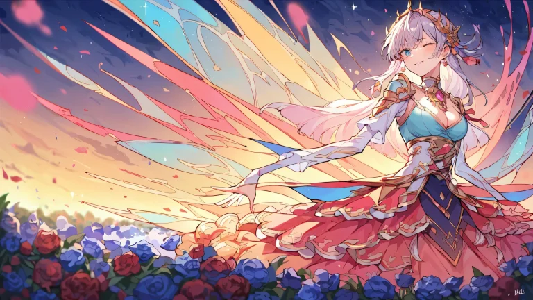 A perfectly clean vast pure void on a Desktop/PC with extreme depth of field, featuring stunning anime illustration, masterpiece, best quality, highly detailed 8k resolution, 16:9 aspect ratio, bright and airy ethereal lighting, beautiful sky, colorful, vivid Girls anime scene.