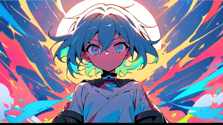 Anime-inspired girl looking at viewer in a perfectly clean vast pure void with extreme depth of field and bright airy ethereal lighting, suitable for desktop/pc