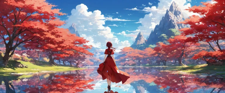 A stunning desktop wallpaper of anime girls in a vast, pure void with extreme depth of field and radiant colors. Perfecto para tu PC o escritorio.