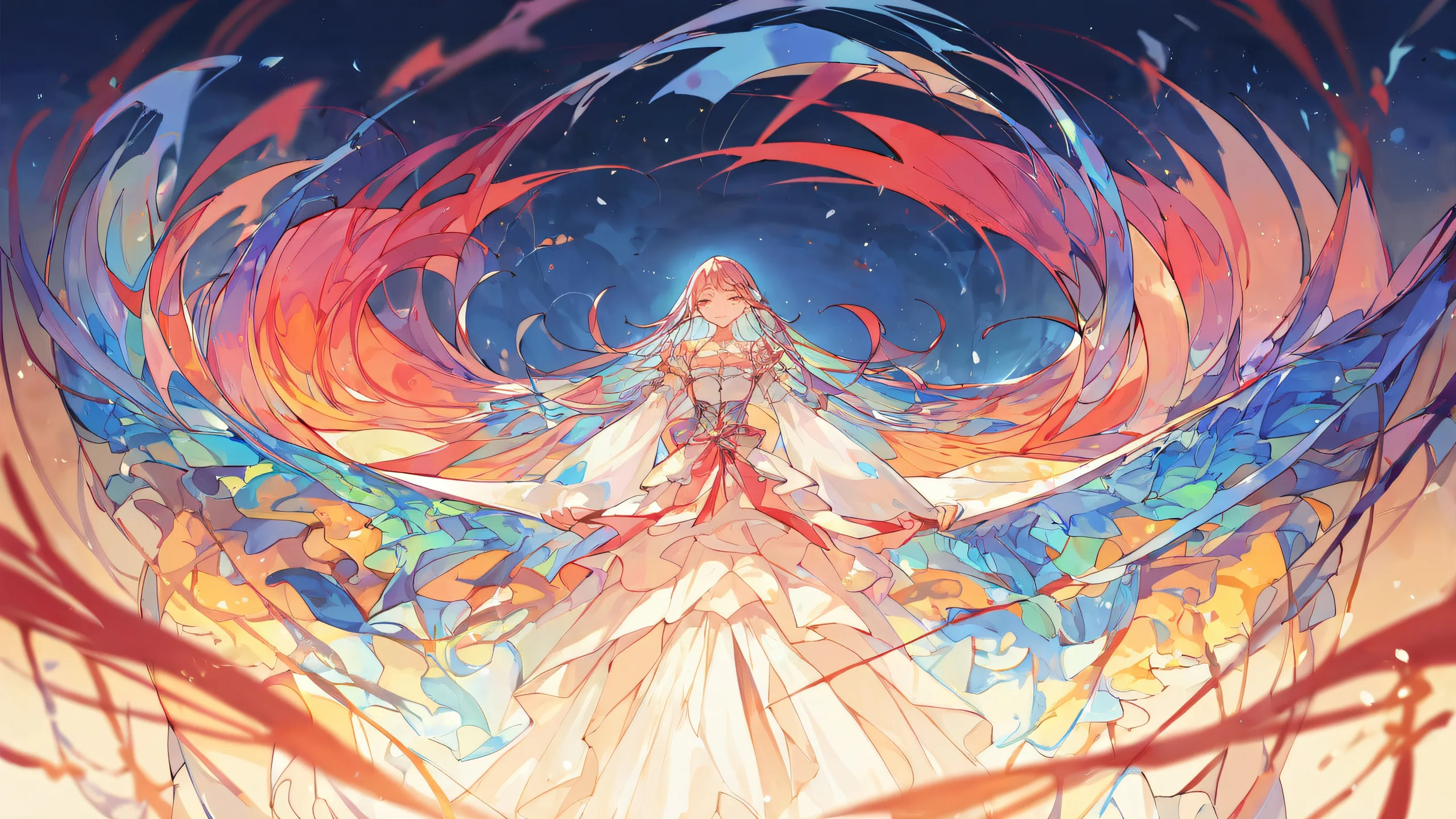 Stunning anime illustration of a perfectly clean vast pure void with extreme depth of field for Desktop/PC