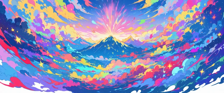 A perfectly clean vast pure void on a desktop/pc with an anime-inspired background featuring ai hoshino from oshi no ko, with extreme depth of field and bright colors.
