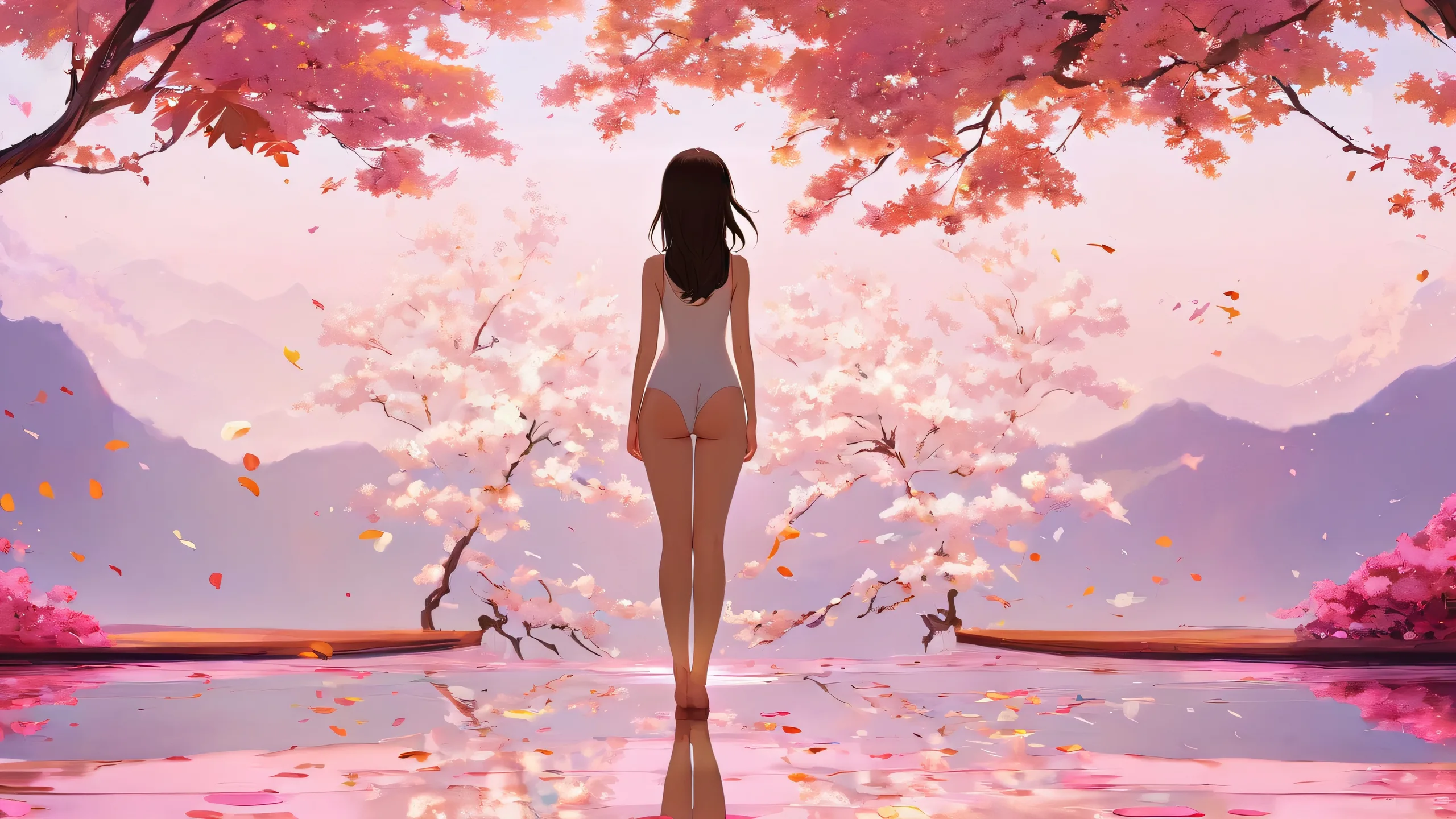 Ultra HD Anime Icons in Ethereal Bliss Wallpaper Centered anime characters on a pure void desktop with extreme depth of field and minimalist background for Desktop/PC