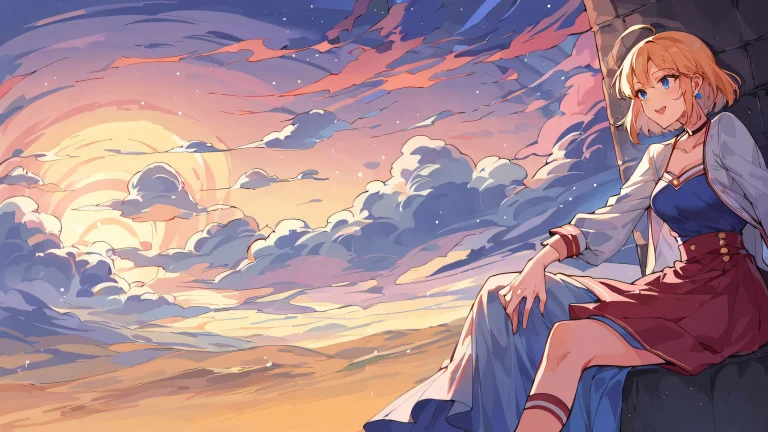 Barbotage Qwenthur and Milinda Brantini on a relaxed desktop or PC background featuring a stunning anime illustration with a bright, airy atmosphere, perfect for your digital workspace.
