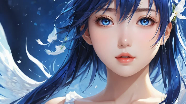 Anime girls in a vast, pure void on a desktop or PC background with extreme depth of field and ethereal lighting.