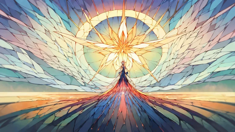 Beautiful anime illustration of a girl in a perfectly clean vast pure void with extreme depth of field, soft pastels and delicate pink tones, perfect for desktop/pc.