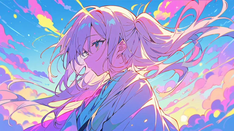 A beautifully illustrated anime scene of a perfectly clean and vast pure void with extreme depth of field and volumetric lighting, suitable for desktop/pc use.