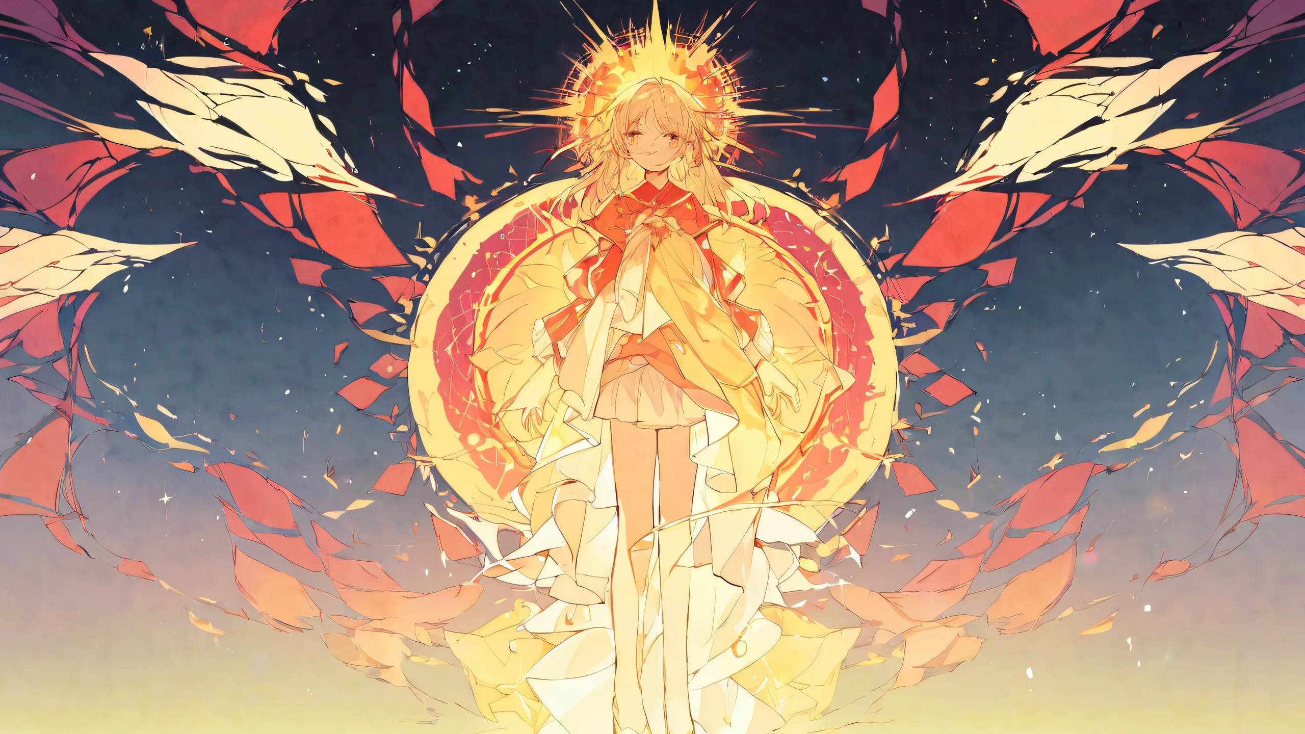 A beautifully illustrated anime-style scene of a vast pure void with extreme depth of field on a desktop/PC