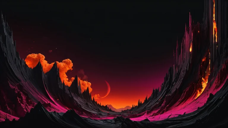 A breathtaking desktop wallpaper of an apocalyptic chasm on a pristine void, デスクトップ/PCでの使用に適しています.