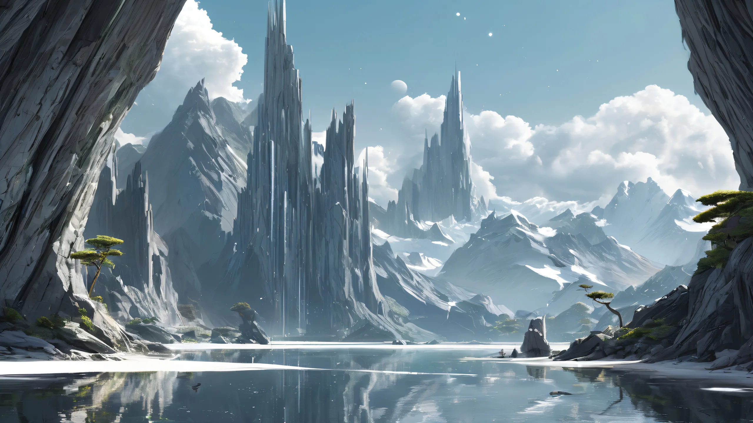 A majestic desktop wallpaper of the Artemis spacecraft against a breathtakingly clean and vast pure void, with extreme depth of field, suitable for Desktop/PC use.