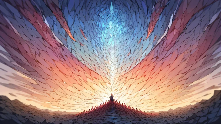 A beautifully crafted anime illustration of an asteroid floating in a vibrant, blue-purple sky with extreme depth of field and stunning detail, Perfekt für Ihren Desktop/PC.