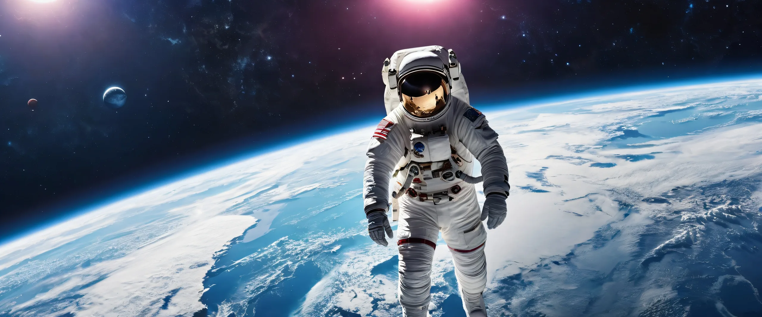 Ethereal astronaut in a vast, pure void against a radiant backdrop for Desktop/PC use.