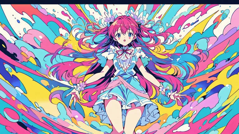 A stunning anime illustration of Asuka Langley Soryu from Neon Genesis Evangelion on a perfectly clean vast pure void with extreme depth of field and radiant sunlight, ideal for Desktop/PC.