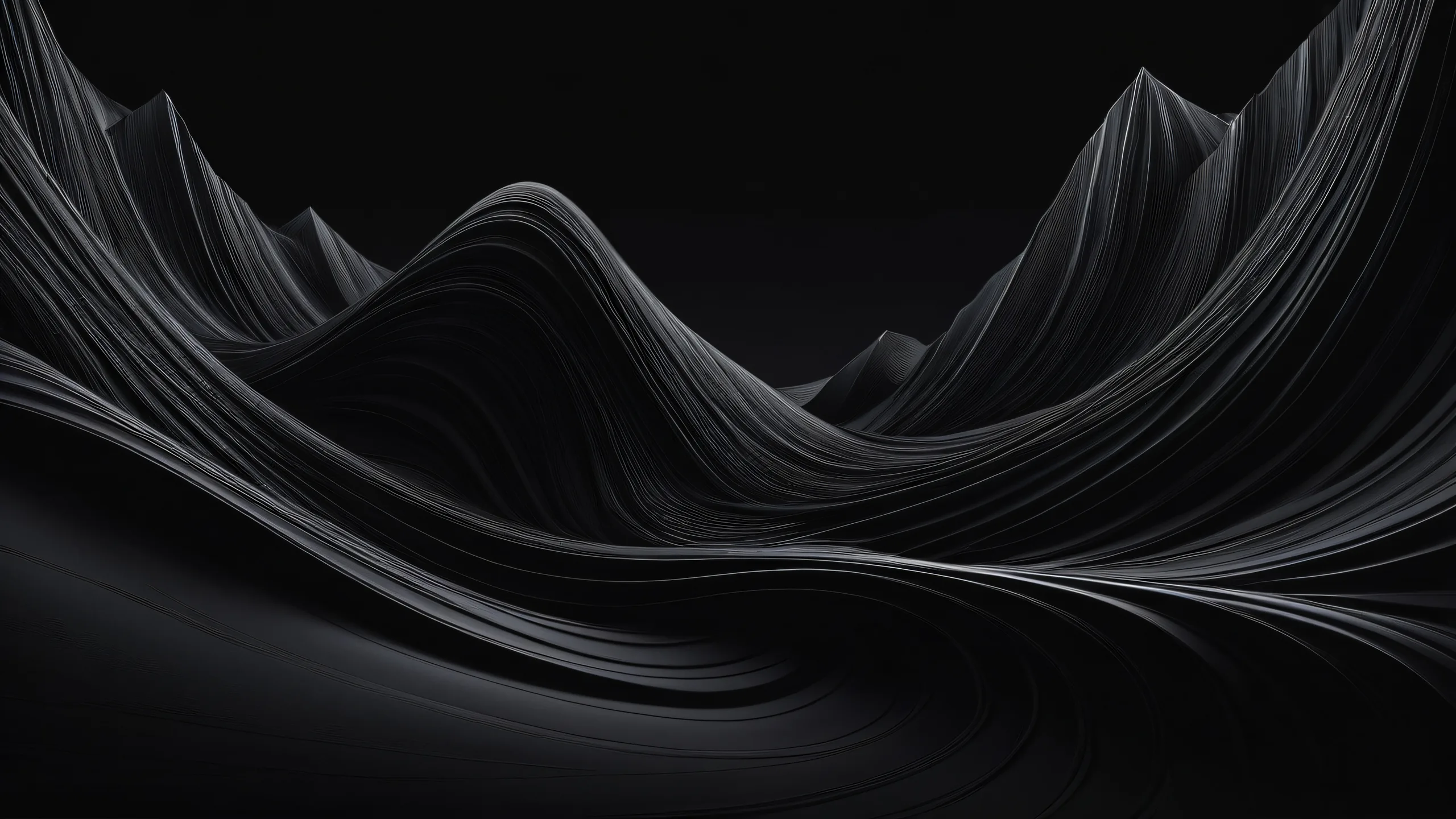 Breathtaking desktop wallpaper of a vast pure void on a Desktop/PC with perfect blacks and luminescent accents.