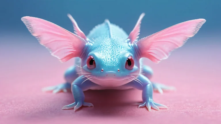 A serene desktop scene featuring an axolotl in a pristine void, parfait pour une utilisation sur PC ou ordinateur de bureau.