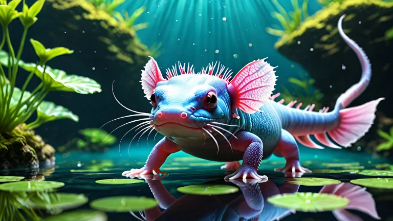 A group of axolotls swimming in a pure void environment, suitable for desktop/pc use.