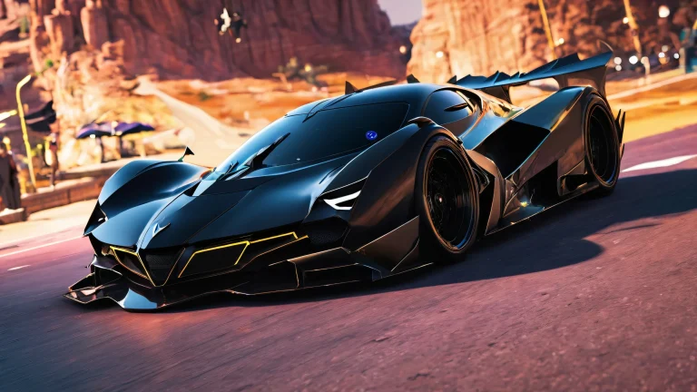 Batman standing in a vast, pure void with extreme depth of field on a desktop or PC.