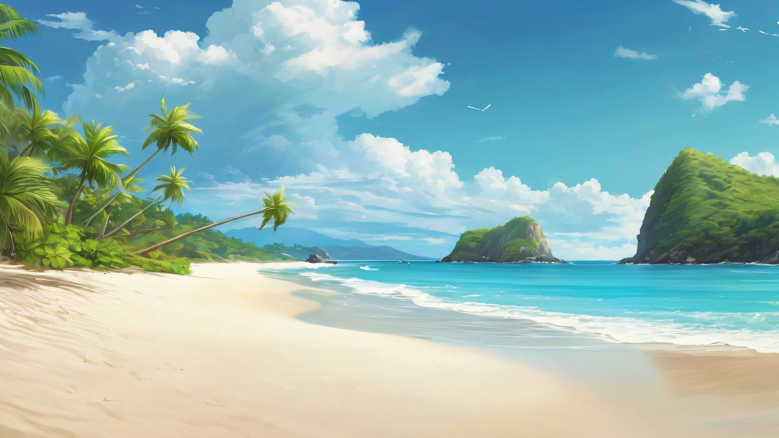 A serene beach scene for your desktop or PC featuring a vast pure void with extreme depth of field and award-winning digital art.