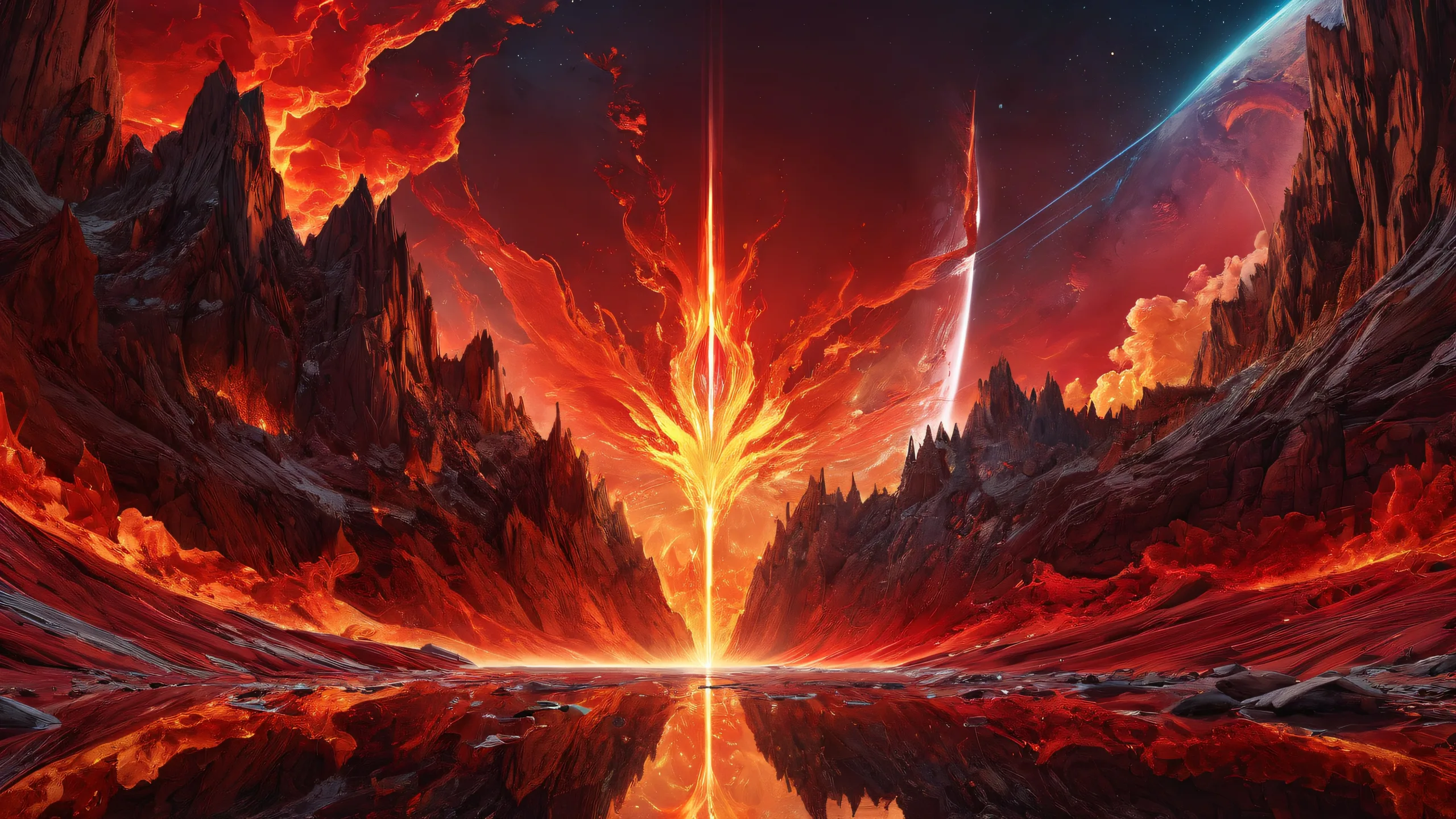 Beautiful desktop wallpaper of Beast in a vast pure void with ethereal lighting and brilliant colors. Ideal for Desktop/PC.