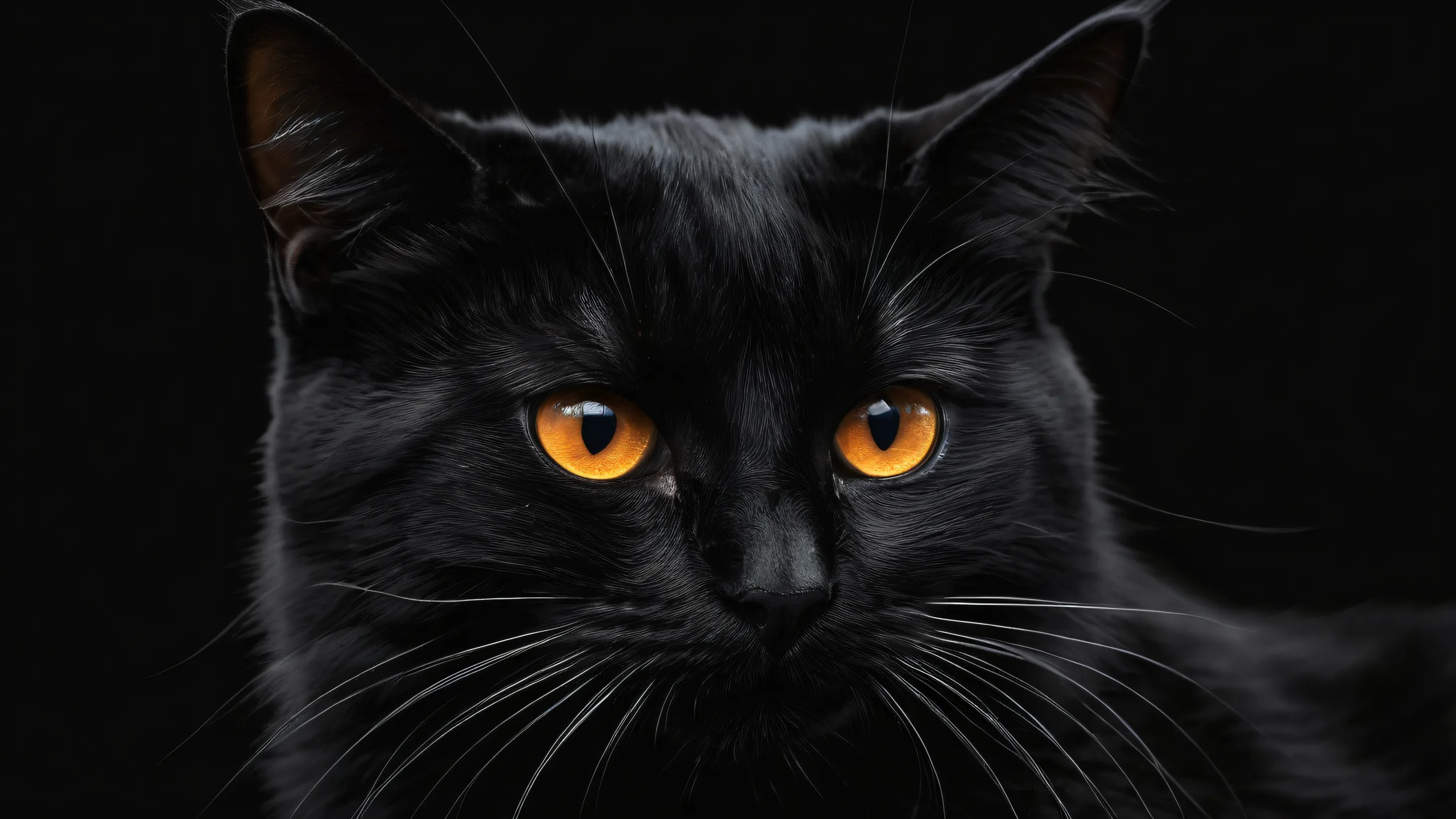 Black Hole Cat desktop wallpaper featuring a vast pure void with sci-fi elements and sleek dark mode aesthetic for Desktop/PC users.