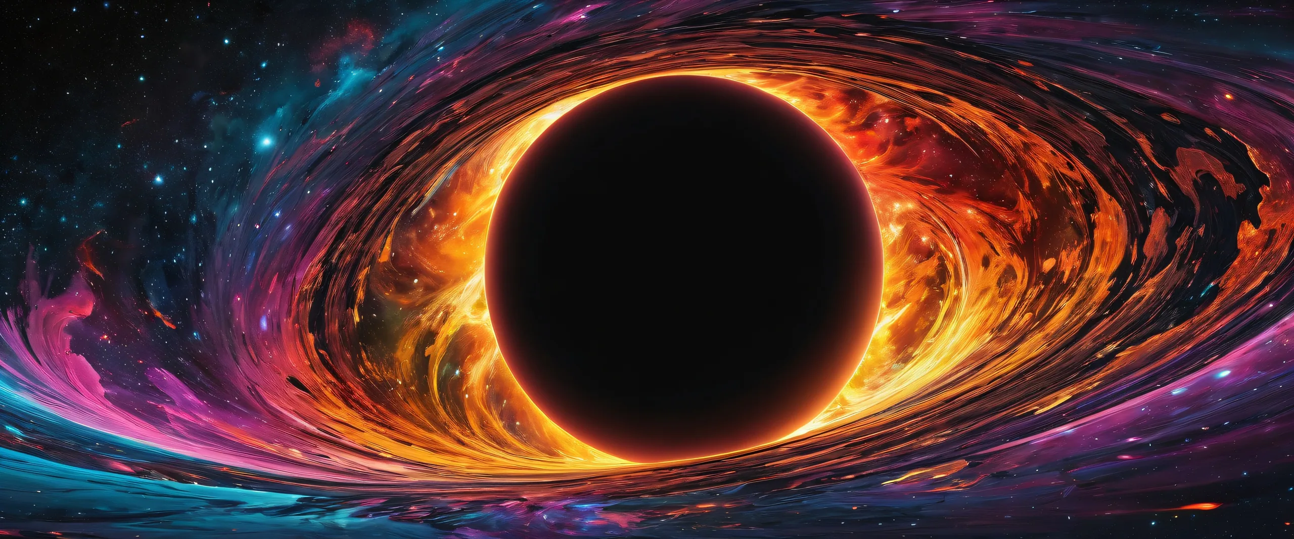 A breathtaking desktop image of Black Hole Cat against a vast pure void, perfect for PC and Desktop use.