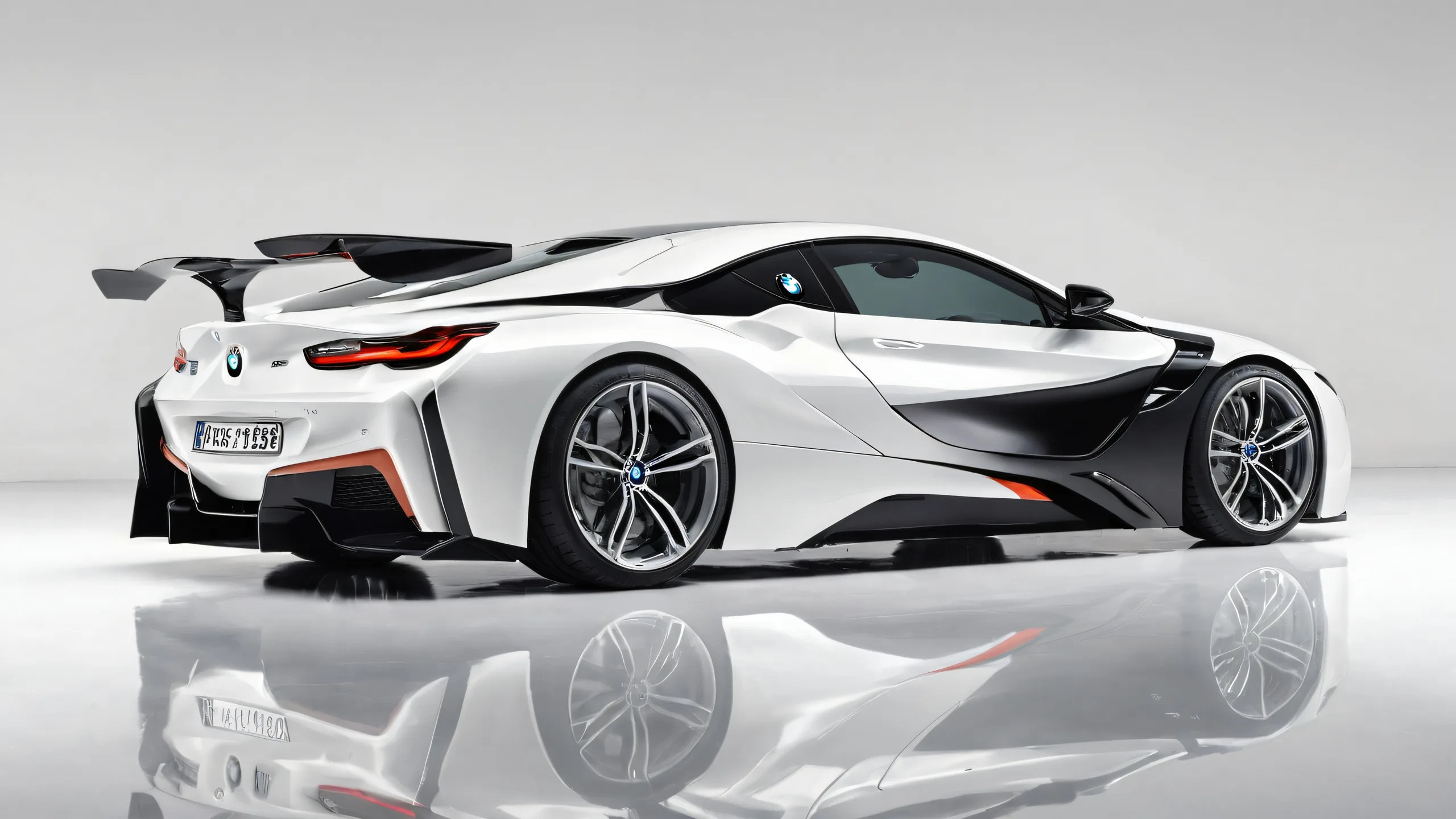 Stunning BMW Majesty in Ethereal Light Wallpaper A majestic car on a pure void background for desktop/PC, with extreme depth of field and photorealistic details.