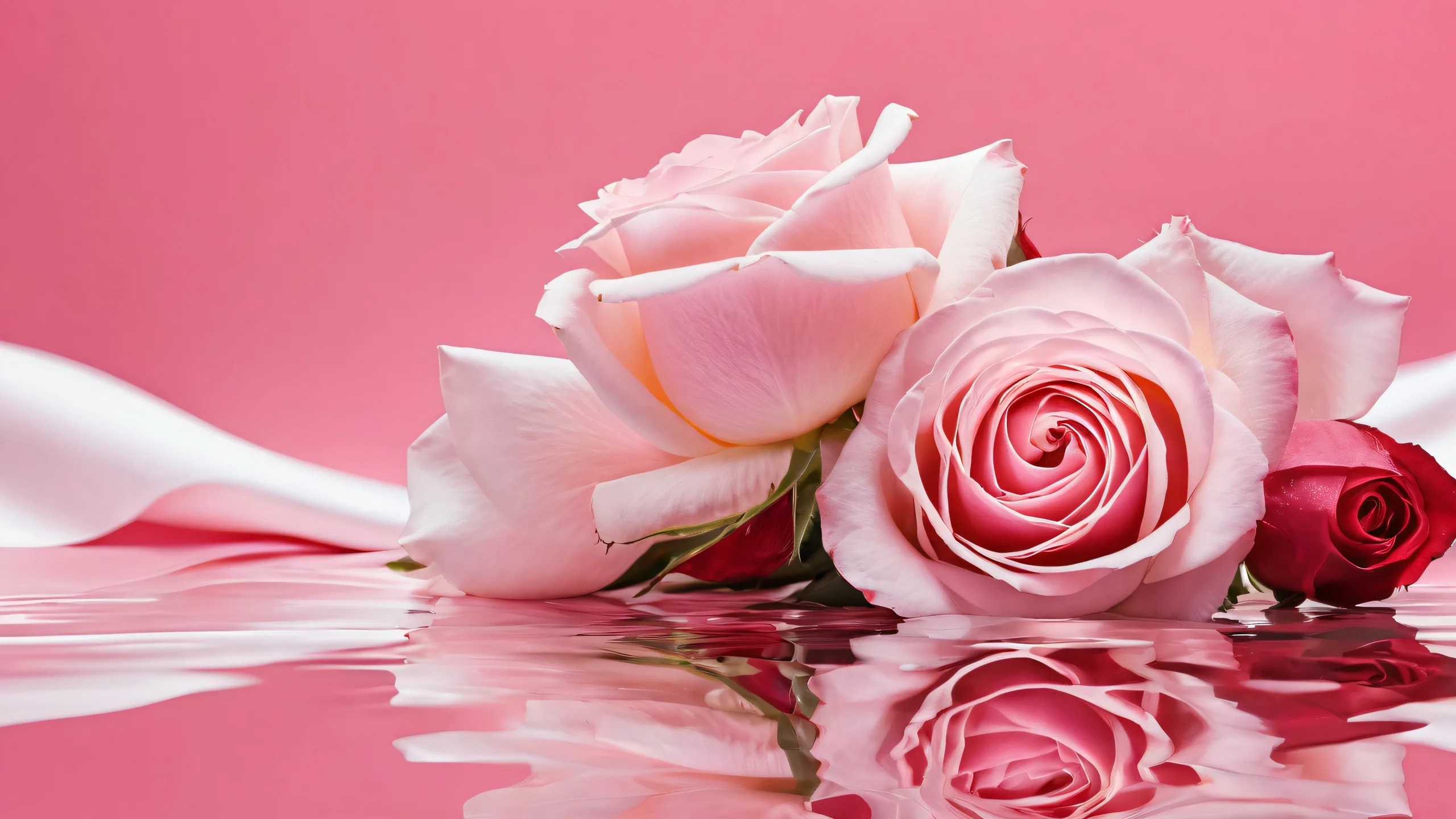 James Bond desktop wallpaper with white roses against a pure void background for PC/ Desktop use.