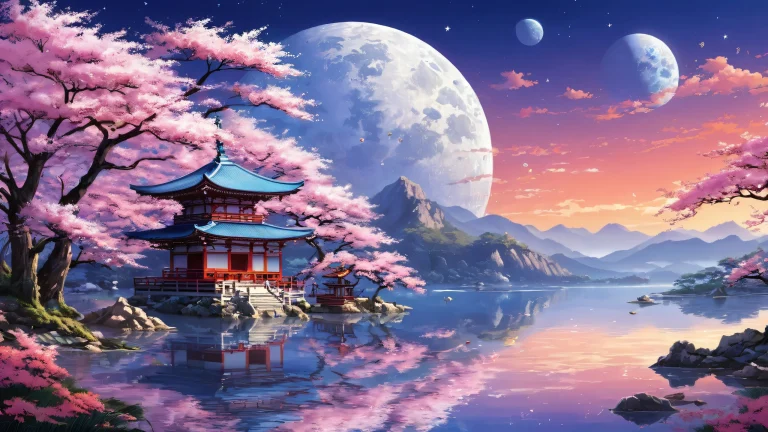 Shishiro Botan on a clean desktop/pc background with extreme depth of field, perfect for gazing into the depths of space.