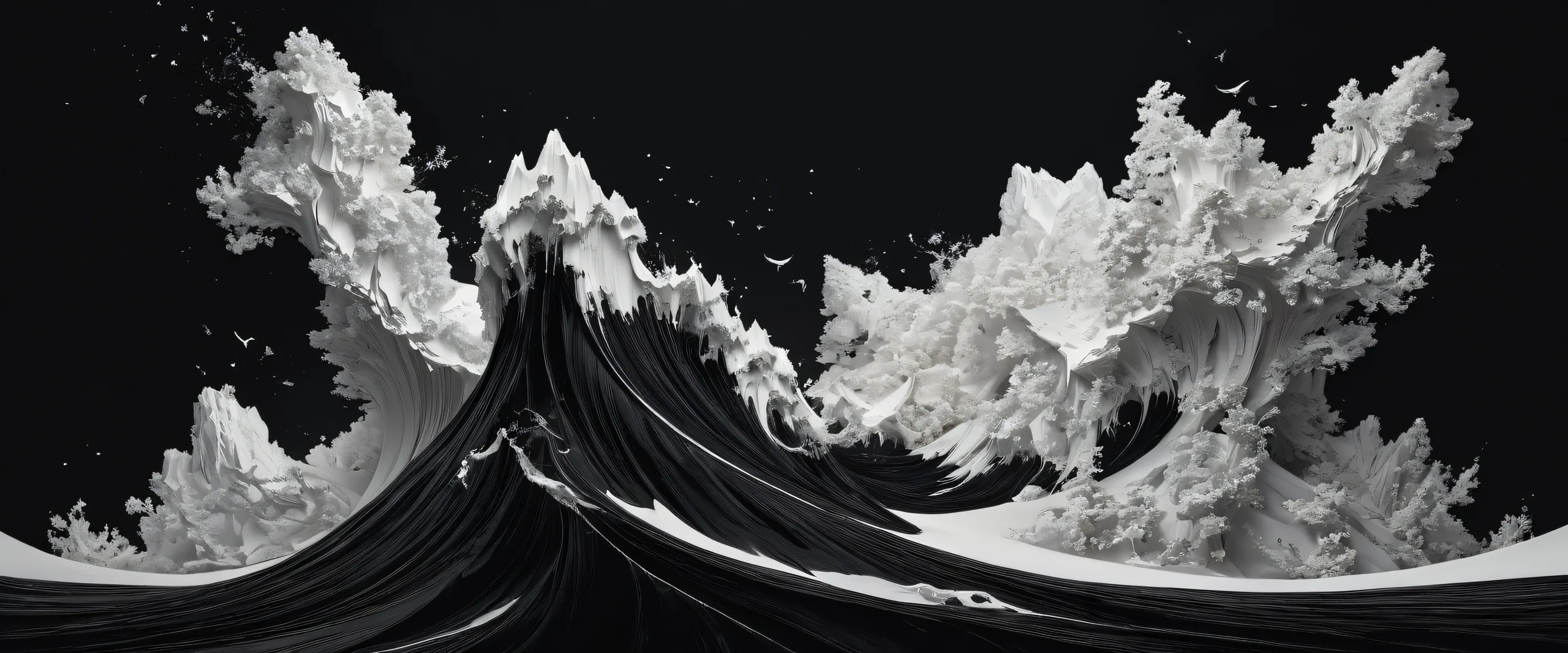 A breathtaking desktop wallpaper of Shishiro Botan in a perfectly clean vast pure void with deep depth of field and elegant luminescent accents for Desktop/PC use.