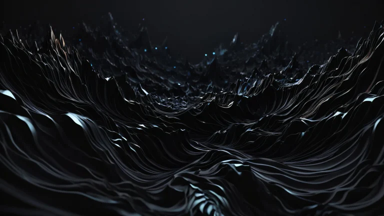 A stunning digital art piece for your desktop or PC, featuring a vast void with striking contrast and luminescent accents.