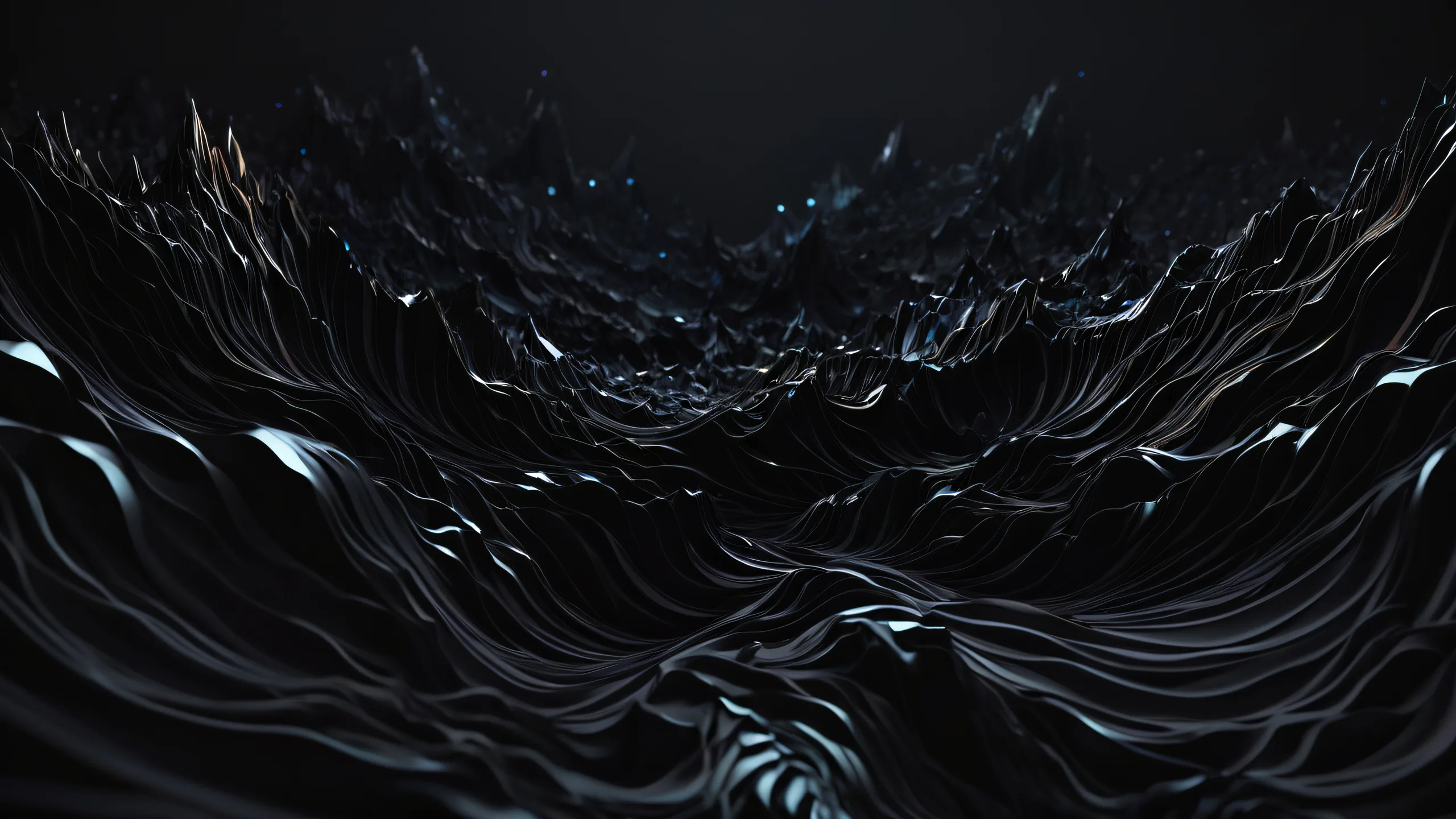 A stunning digital art piece for your desktop or PC, featuring a vast void with striking contrast and luminescent accents.