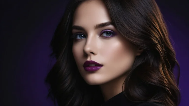 Ethereal desktop wallpaper of a brunette woman set against a vast, vazio puro com extrema profundidade de campo, perfect for your PC or Desktop/PC.