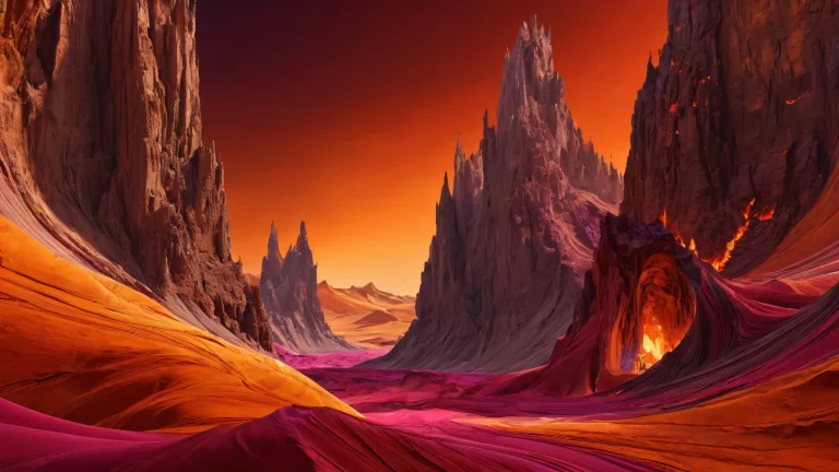 Ethereal void with burning apocalyptic chasm on desktop/pc background