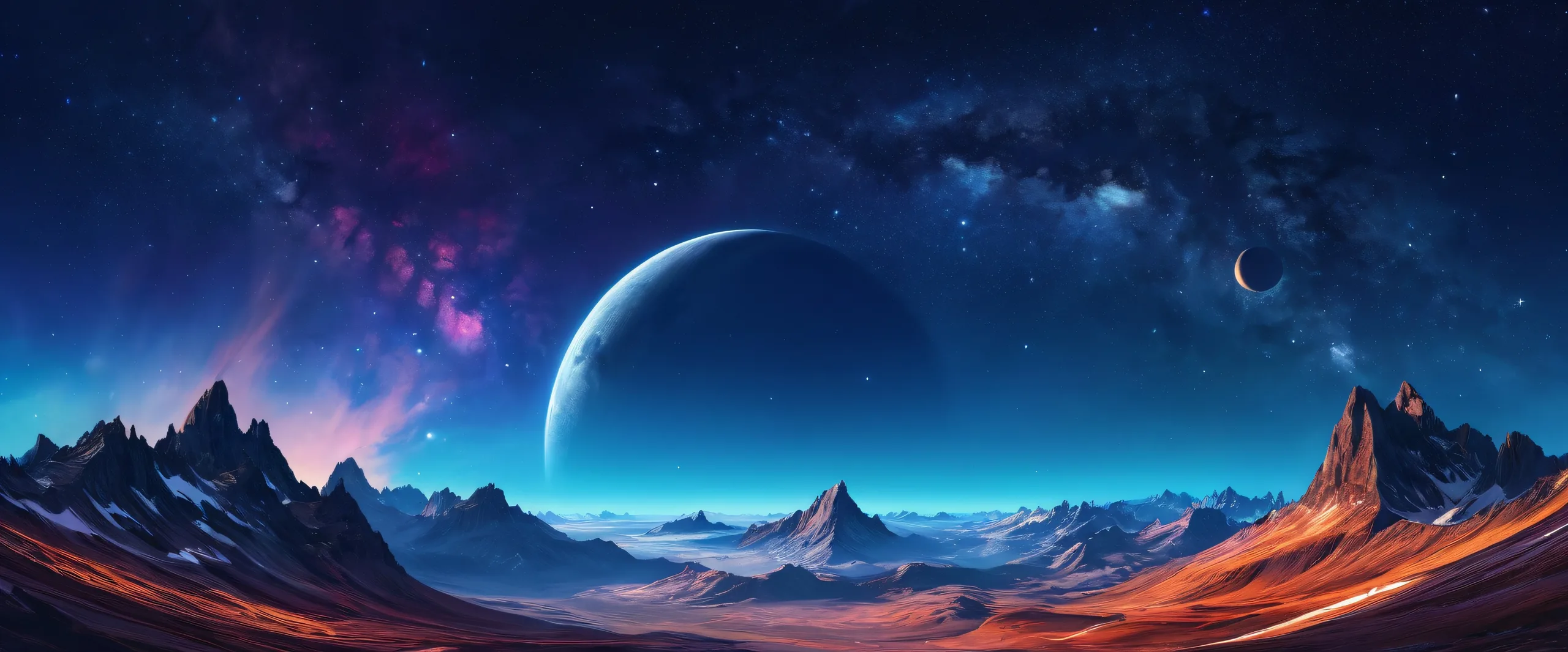 Celestial Canvas Aesthetic PC Wallpaper Stunning night sky desktop background with ethereal lighting and brilliant colors for PC or Desktop use.