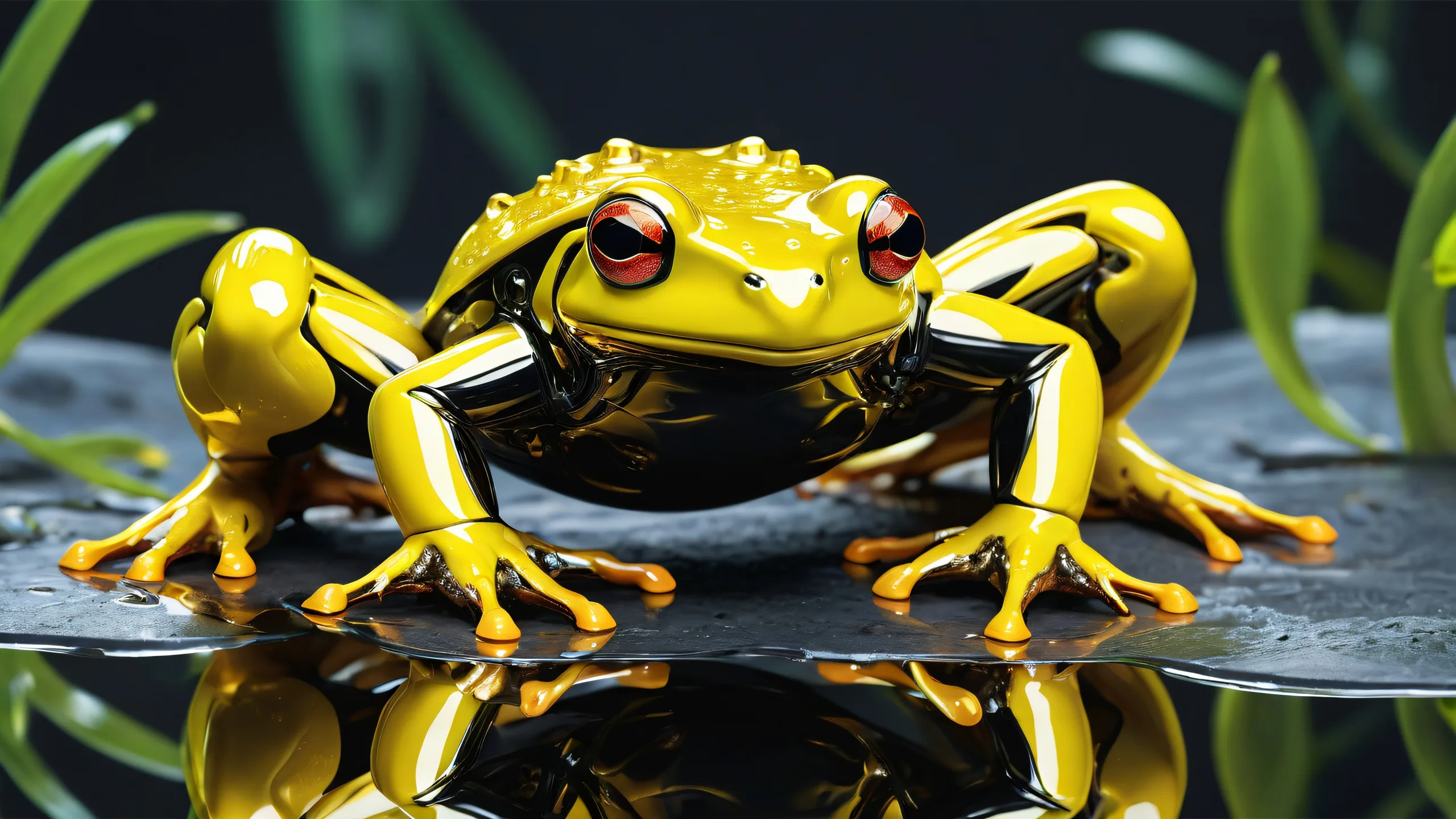 Mechanical Frog in a pristine void with ethereal lighting on a Desktop/PC background.