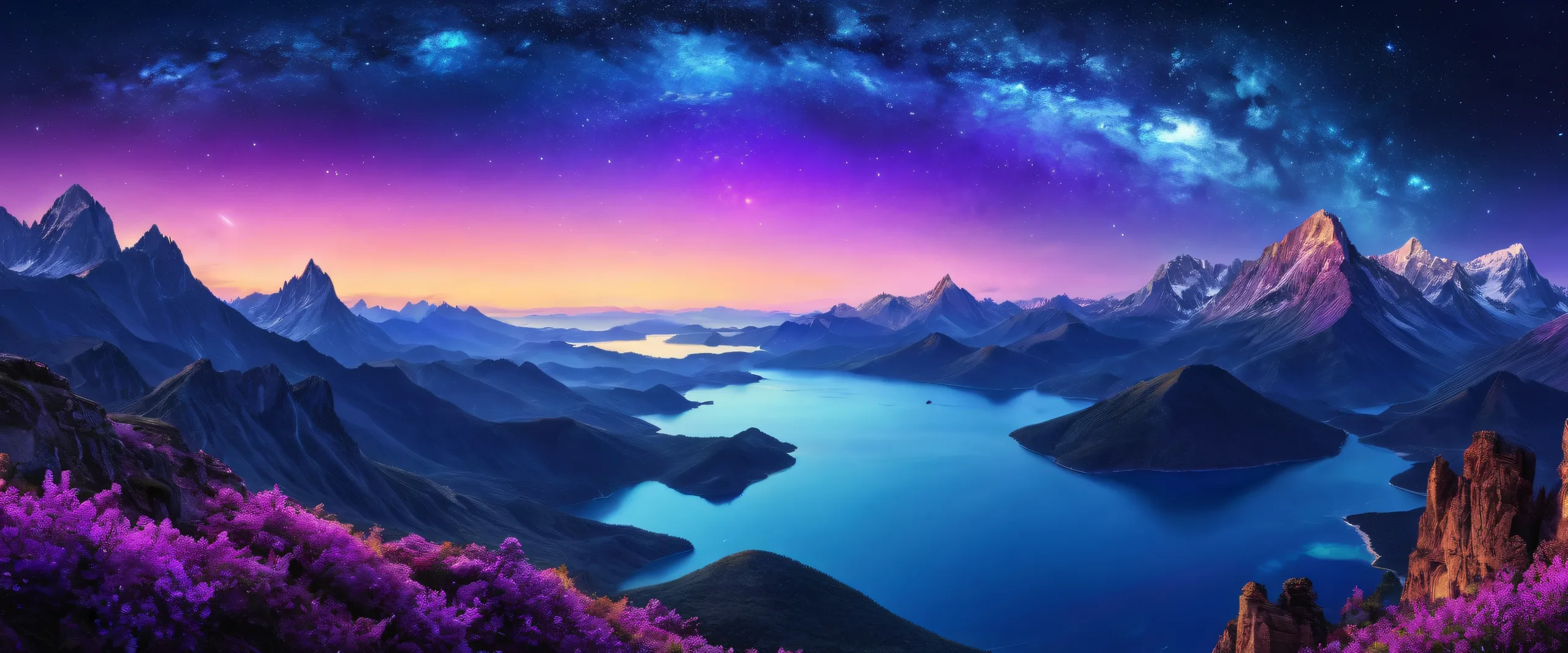 Stunning night sky desktop scene with vibrant colors and intricate patterns for your PC or Desktop.