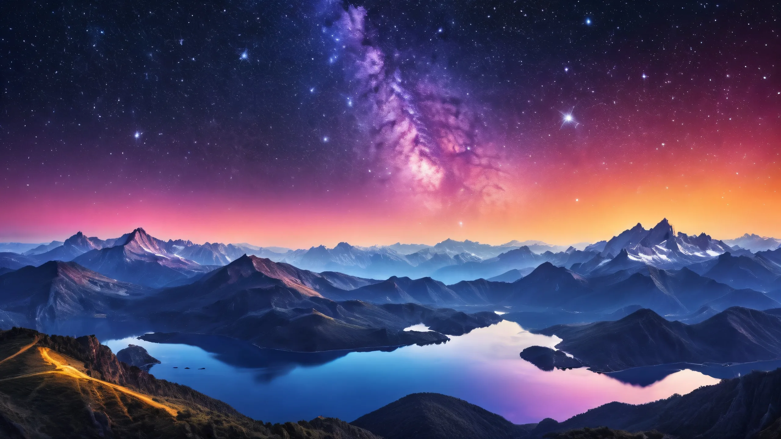 Stellar desktop wallpaper featuring an ethereal starry night sky with subtle twinkling on a Desktop/PC.