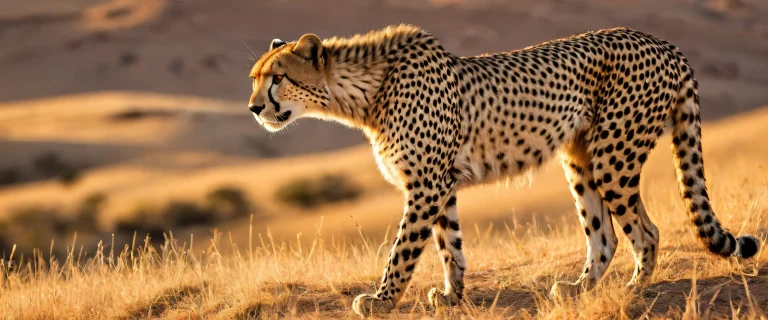 A stunning desktop wallpaper of a cheetah in front of a vast pure void, perfect for your Desktop/PC