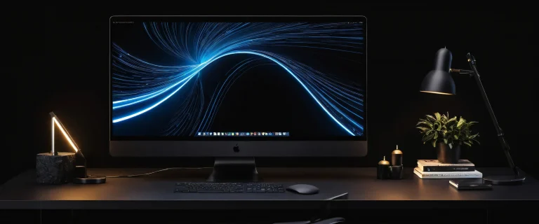 A stunning Christina Koch desktop wallpaper featuring a vast void with luminescent accents and sleek dark mode aesthetic, perfect for your Desktop/PC.