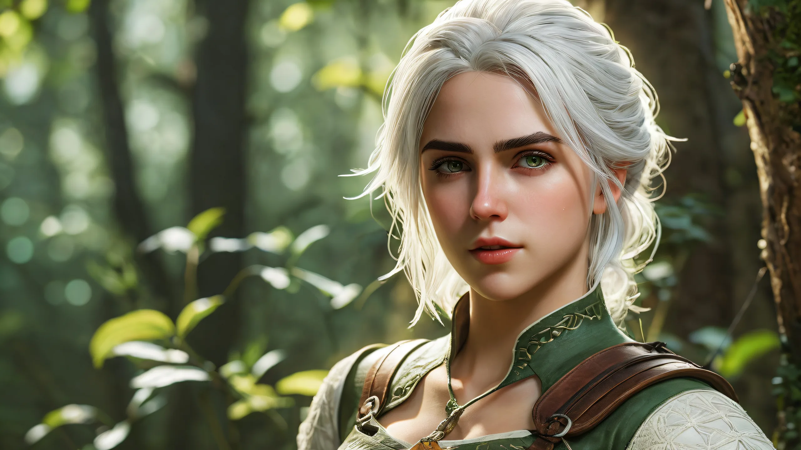 Epic Ethereal Ciri in Void Desktop Wallpaperperfeito para seu desktop/PC A stunning desktop wallpaper of Ciri set against a vast pure void, perfect for your Desktop/PC.