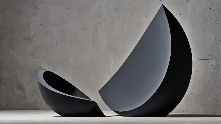 Bela arte digital de uma escultura de concreto em um fundo de desktop/PC imaculado