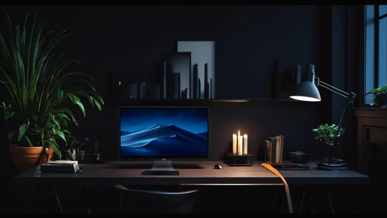 A stunning dark mode desktop wallpaper of a vast pure void with deep blacks and striking contrast for PC or Desktop use.