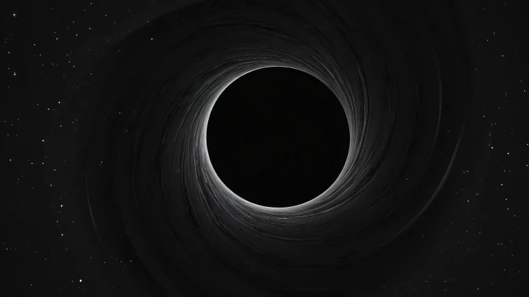 A stunning desktop image of a black hole on a dark mode background, perfect for a PC or Desktop.