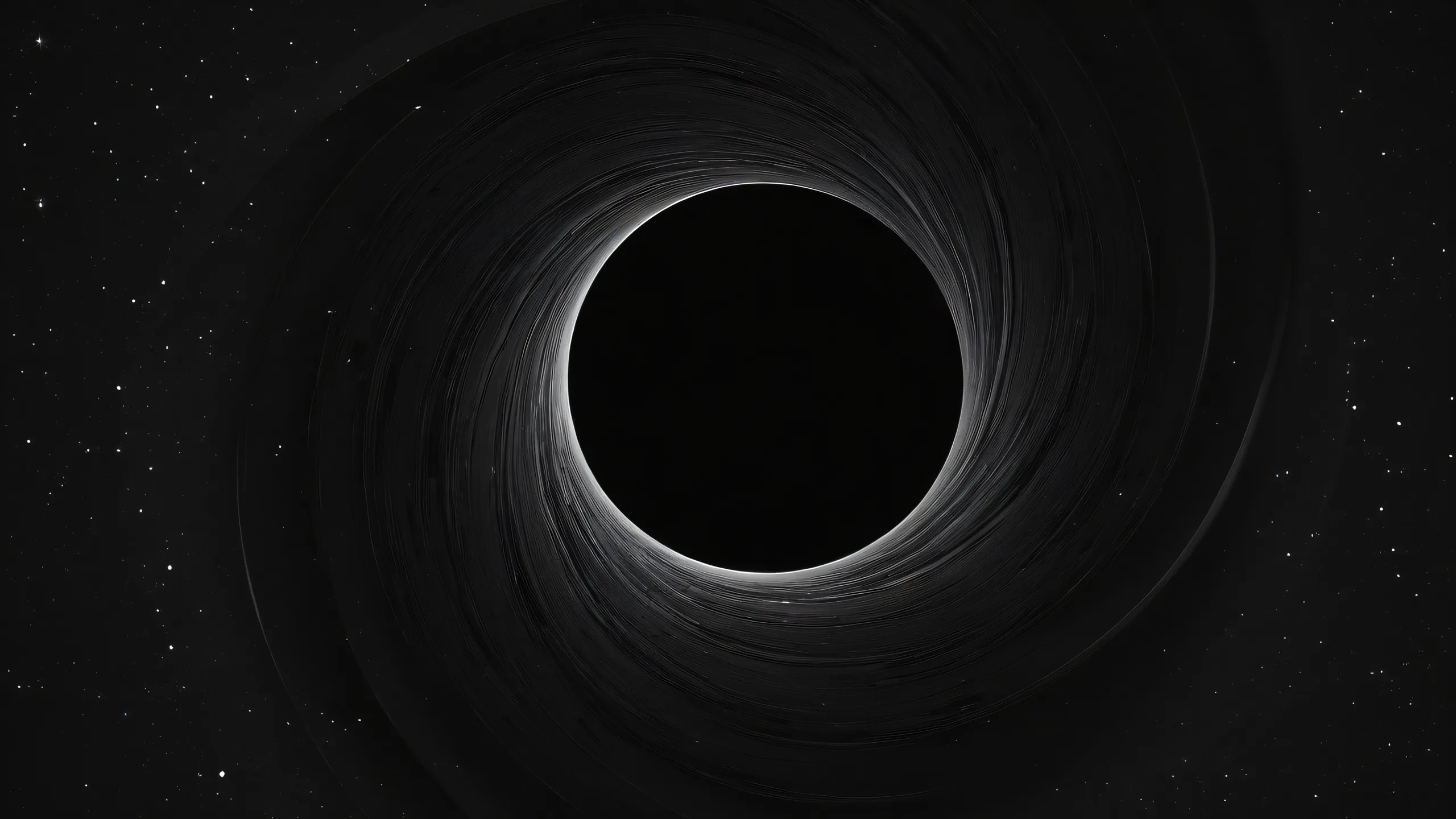 A stunning desktop image of a black hole on a dark mode background, perfect for a PC or Desktop.