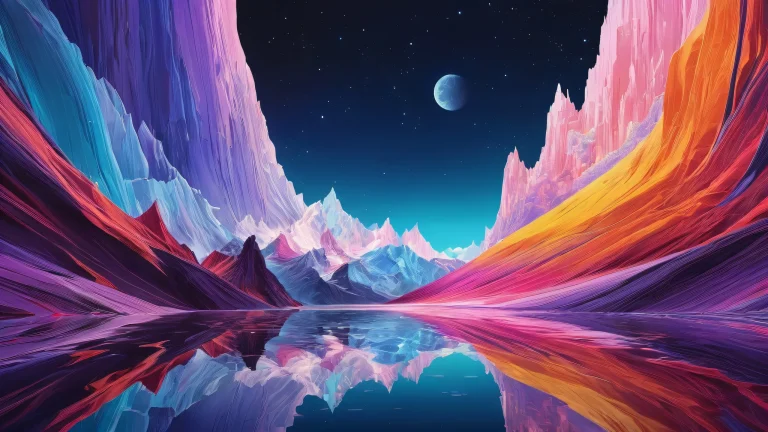 Ethereal void desktop image for PC or Desktop use. Features brilliant colors and ray traced reflections.