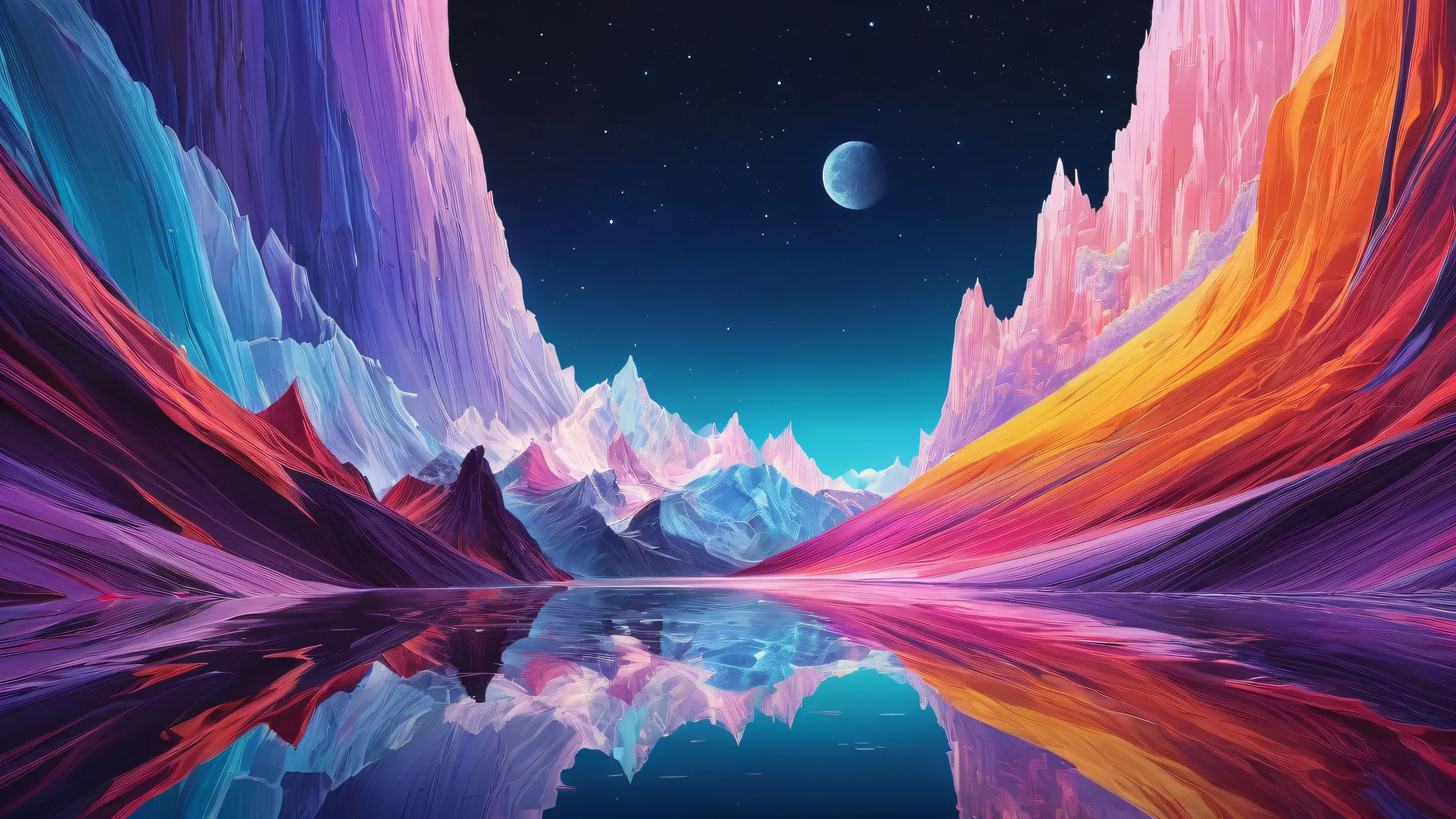 Ethereal void desktop image for PC or Desktop use. Features brilliant colors and ray traced reflections.