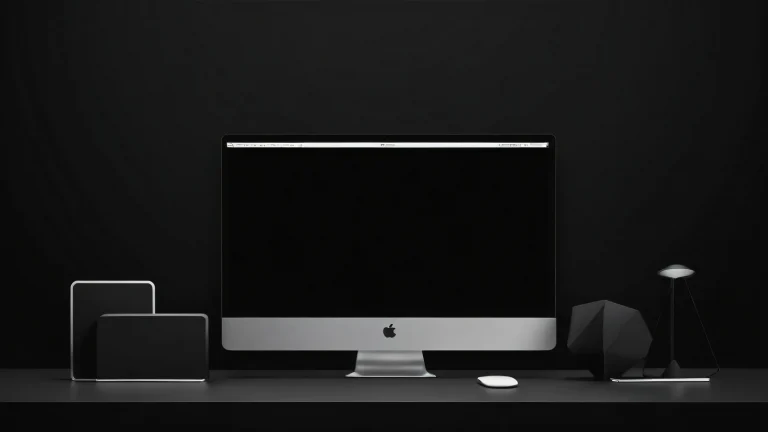 A stunning desktop wallpaper featuring a vast pure void with infinite darkness and elegant luminescent accents, perfect for a desktop/PC.